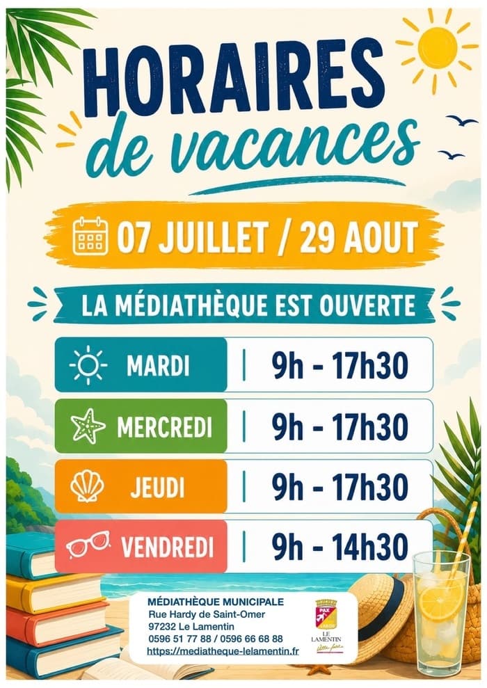 Horaires Vacances Médiathèque Municipale